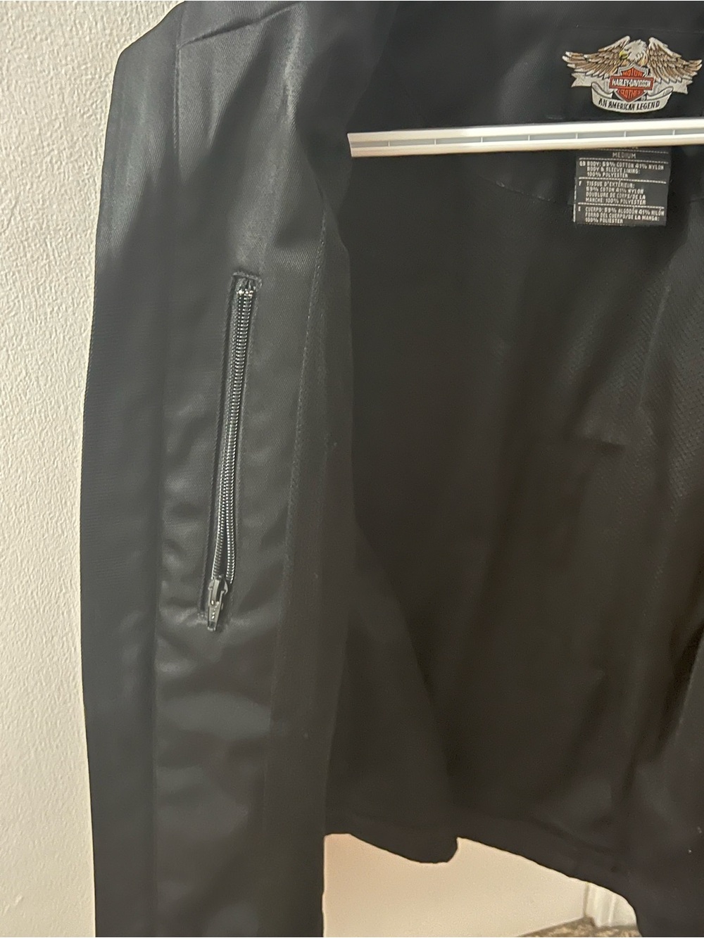 Harley-Davidson Black Biker Jacket with Chest Patch - Picture 4 of 8